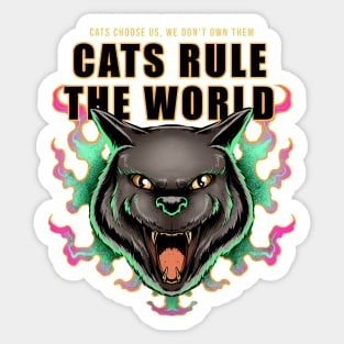 cats rule the world Sticker